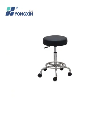 MD4 Muebles de hospital Taburete redondo de acero inoxidable ajustable en altura médica con ruedas