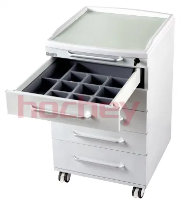 Gabinete dental del carro móvil del cuerpo de acero inoxidable de la encimera del ABS de Hochey Medical