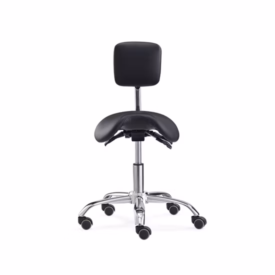 Taburete ergonómico para silla dental médica con respaldo